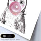 Lámina infantil Buho bebe comiendo chicle Poster animales infantiles-Artwork-Nacnic-Nacnic Estudio SL