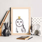 Lámina infantil Buho bebe con corona dorada Poster animales infantiles-Artwork-Nacnic-Nacnic Estudio SL
