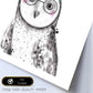 Lámina infantil Buho bebe con gafas y lazo azul Poster animales infantiles-Artwork-Nacnic-Nacnic Estudio SL