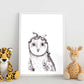 Lámina infantil Buho bebe con pañuelo gris y rosa Poster animales infantiles-Artwork-Nacnic-Nacnic Estudio SL