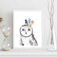 Lámina infantil Buho bebe con sombrero Poster animales infantiles-Artwork-Nacnic-Nacnic Estudio SL