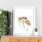 Lámina infantil Buho blanco y marron Poster animales infantiles-Artwork-Nacnic-Nacnic Estudio SL