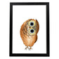Lámina infantil Buho marron Poster animales infantiles-Artwork-Nacnic-A4-Marco Negro-Nacnic Estudio SL