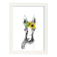 Lámina infantil Caballo bebe con flores Poster aminales infantiles-Artwork-Nacnic-A3-Marco Blanco-Nacnic Estudio SL
