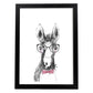 Lámina infantil Caballo bebe con gafas y pajarita Poster infantil-Artwork-Nacnic-A3-Marco Negro-Nacnic Estudio SL