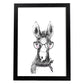 Lámina infantil Caballo bebe con gafas y pañuelo Poster aminales infantiles-Artwork-Nacnic-A3-Marco Negro-Nacnic Estudio SL