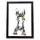 Lámina infantil Caballo bebe con pañuelo y flores poster animales infantiles-Artwork-Nacnic-A3-Marco Negro-Nacnic Estudio SL