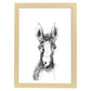 Lámina infantil Caballo bebe en blanco y negro poster animales infantiles-Artwork-Nacnic-A3-Marco Madera clara-Nacnic Estudio SL