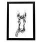 Lámina infantil Caballo bebe en blanco y negro poster animales infantiles-Artwork-Nacnic-A4-Marco Negro-Nacnic Estudio SL