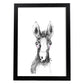 Lámina infantil Caballo bebe en blanco y negro Poster infantil-Artwork-Nacnic-A4-Marco Negro-Nacnic Estudio SL