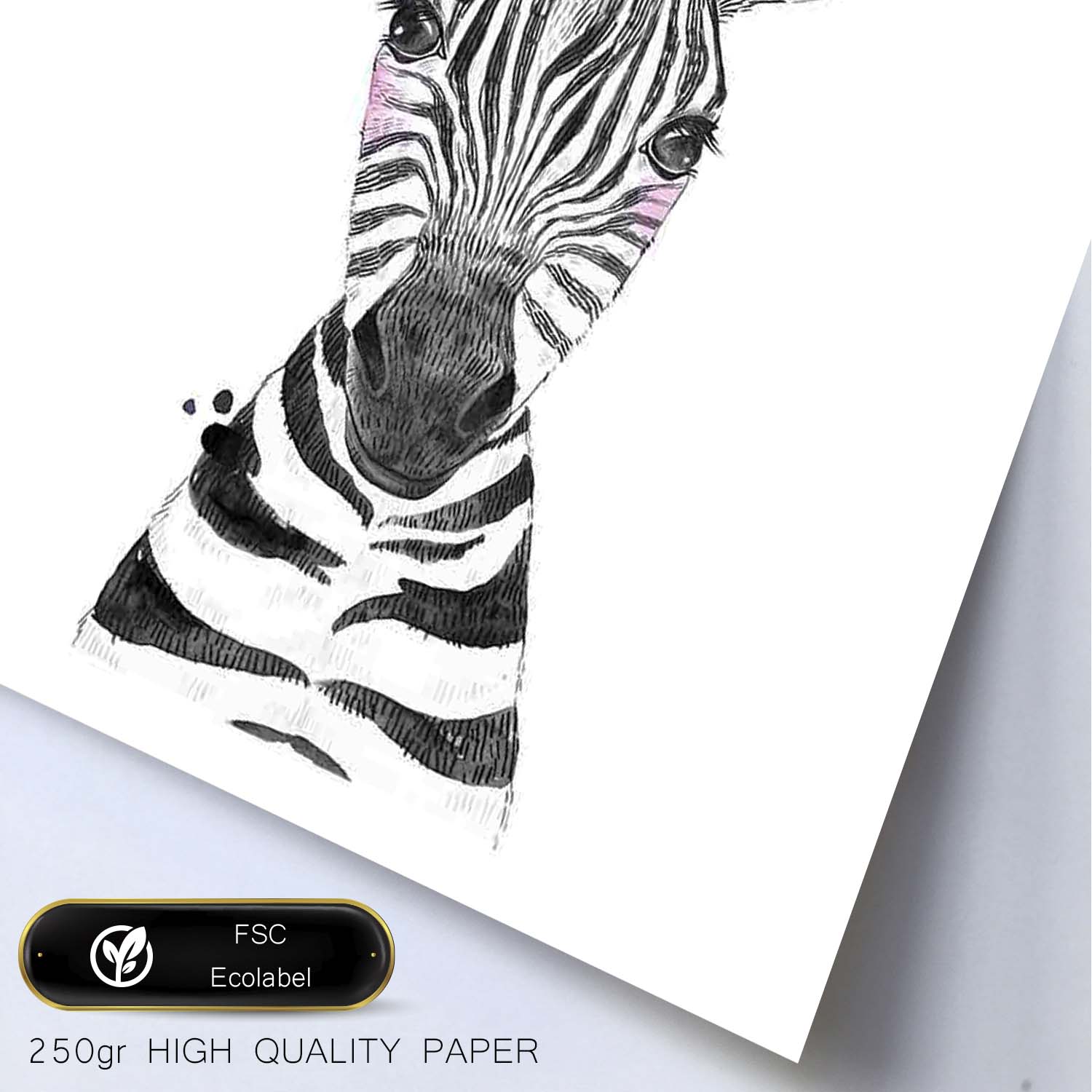 Lámina infantil Cebra blanco y negro infantil Poster animales infantiles-Artwork-Nacnic-Nacnic Estudio SL