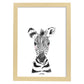 Lámina infantil Cebra blanco y negro infantil Poster animales infantiles-Artwork-Nacnic-A4-Marco Madera clara-Nacnic Estudio SL