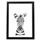 Lámina infantil Cebra blanco y negro infantil Poster animales infantiles-Artwork-Nacnic-A4-Marco Negro-Nacnic Estudio SL