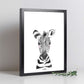 Lámina infantil Cebra blanco y negro infantil Poster animales infantiles-Artwork-Nacnic-Nacnic Estudio SL