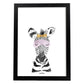 Lámina infantil Cebra infantil a punto de dormir Poster animales infantiles-Artwork-Nacnic-A3-Marco Negro-Nacnic Estudio SL