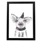 Lámina infantil Cerdo bebe con gorro de fiesta poster animales infantiles-Artwork-Nacnic-A3-Marco Negro-Nacnic Estudio SL