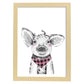 Lámina infantil Cerdo con bandana y pañuelo poster animales infantiles-Artwork-Nacnic-A3-Marco Madera clara-Nacnic Estudio SL