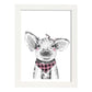 Lámina infantil Cerdo con bandana y pañuelo poster animales infantiles-Artwork-Nacnic-A4-Marco Blanco-Nacnic Estudio SL
