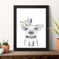 Lámina infantil Cerdo con plumas de colores poster animales infantiles-Artwork-Nacnic-Nacnic Estudio SL