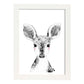 Lámina infantil Ciervo bebe blanco y negro poster animales infantiles-Artwork-Nacnic-A3-Marco Blanco-Nacnic Estudio SL