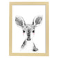 Lámina infantil Ciervo bebe blanco y negro poster animales infantiles-Artwork-Nacnic-A3-Marco Madera clara-Nacnic Estudio SL