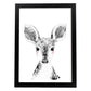 Lámina infantil Ciervo bebe blanco y negro poster animales infantiles-Artwork-Nacnic-A3-Marco Negro-Nacnic Estudio SL