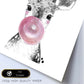 Lámina infantil Ciervo bebe con chicle rosa poster animales infantiles-Artwork-Nacnic-Nacnic Estudio SL