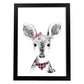 Lámina infantil Ciervo bebe pañuelo y lazo rosa poster animales infantiles-Artwork-Nacnic-A4-Marco Negro-Nacnic Estudio SL