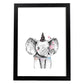 Lámina infantil Elefante infantil de fiesta Poster animales infantiles-Artwork-Nacnic-A4-Marco Negro-Nacnic Estudio SL