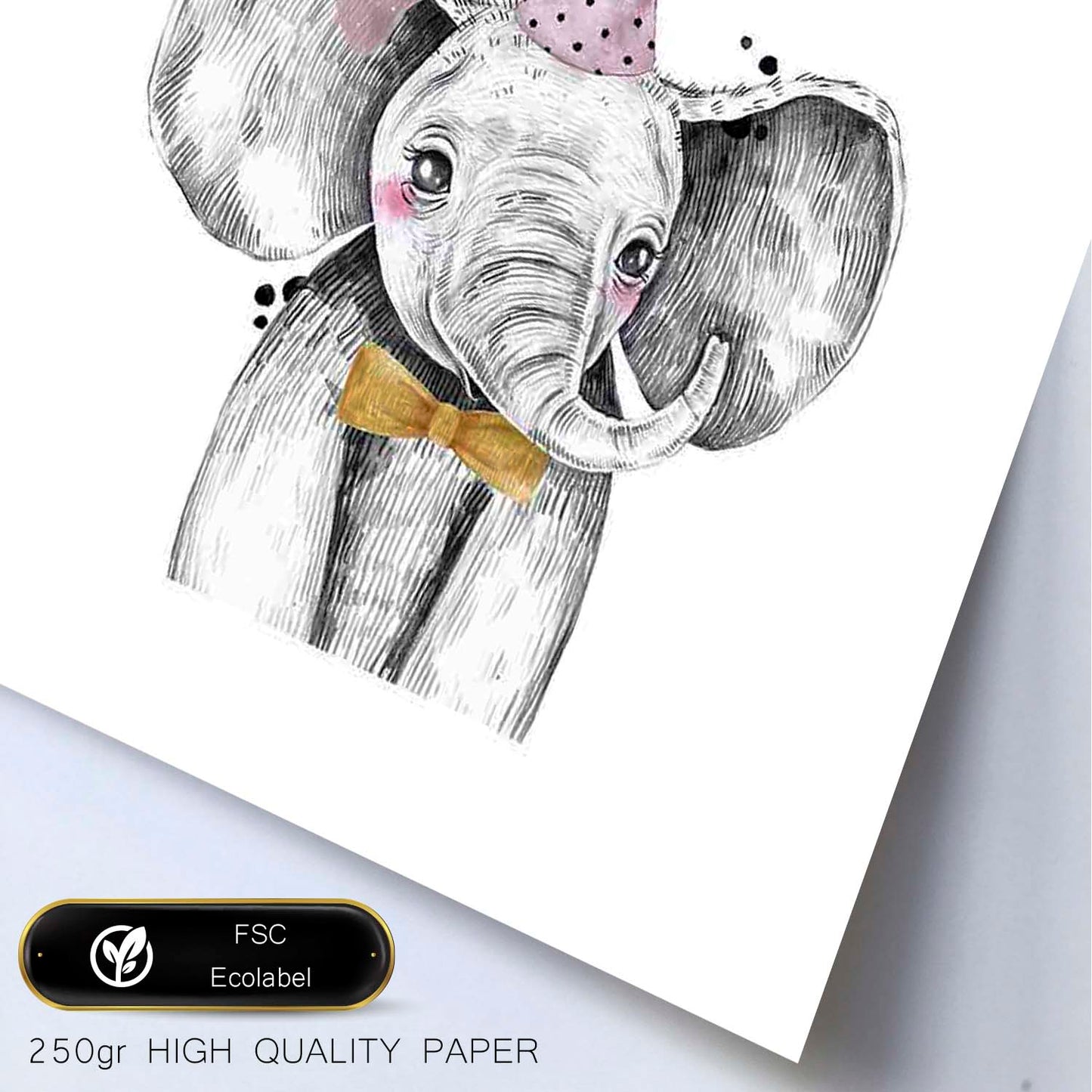 Lámina infantil Elefante infantil princesa Poster animales infantiles-Artwork-Nacnic-Nacnic Estudio SL