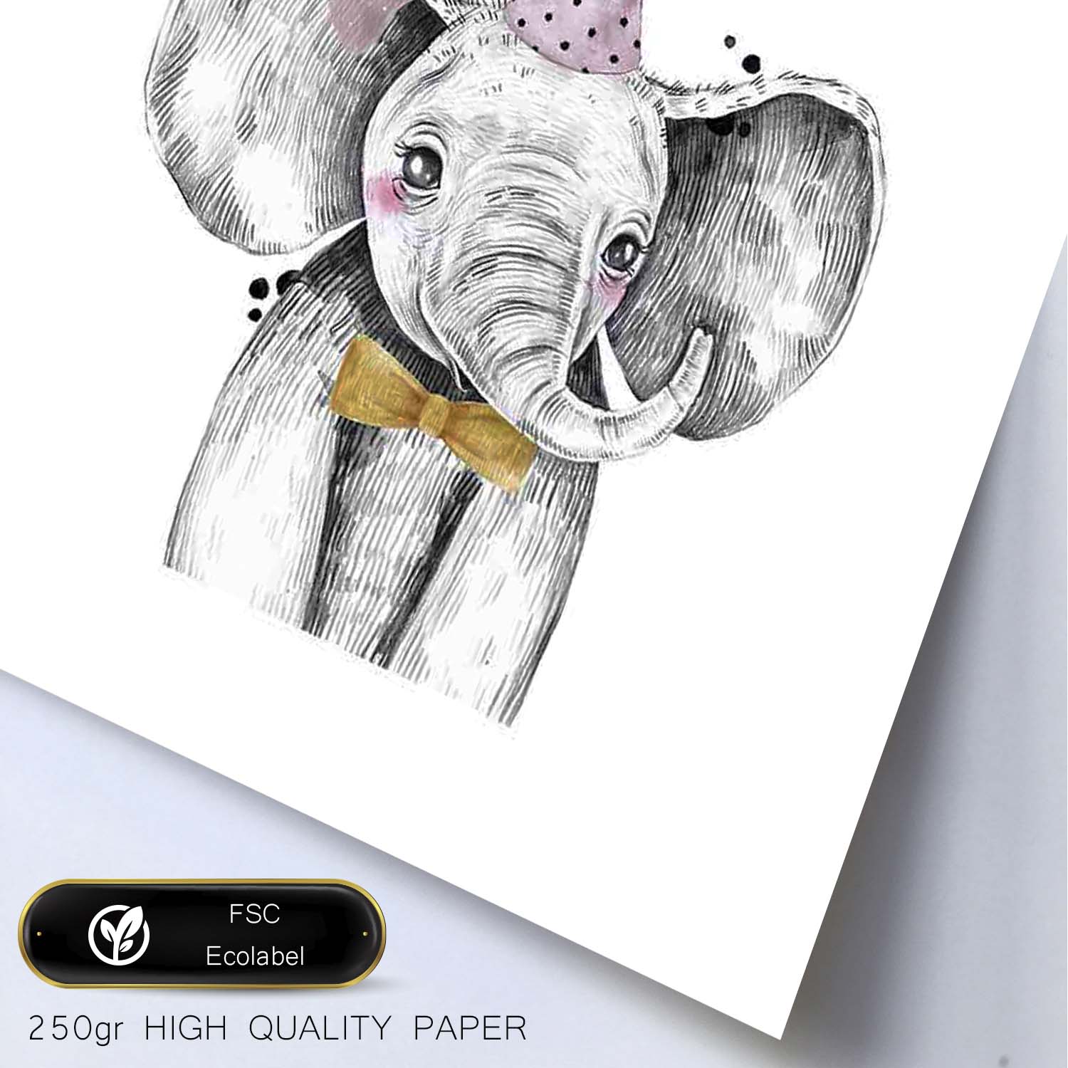 Lámina infantil Elefante infantil princesa Poster animales infantiles-Artwork-Nacnic-Nacnic Estudio SL