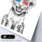 Lámina infantil Leon infantil con gorra y gafas 3D poster animales infantiles-Artwork-Nacnic-Nacnic Estudio SL