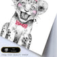 Lámina infantil Leon infantil con pajarita y sombrero poster animales infantiles-Artwork-Nacnic-Nacnic Estudio SL