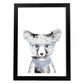 Lámina infantil Oso bebe con gafas azules y bandana Poster animales infantiles-Artwork-Nacnic-A4-Marco Negro-Nacnic Estudio SL