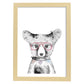Lámina infantil Oso bebe con gafas rojas Poster animales infantiles-Artwork-Nacnic-A3-Marco Madera clara-Nacnic Estudio SL