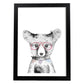 Lámina infantil Oso bebe con gafas rojas Poster animales infantiles-Artwork-Nacnic-A3-Marco Negro-Nacnic Estudio SL