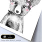 Lámina infantil Oso bebe con panuelo gris y rosa Poster animales infantiles-Artwork-Nacnic-Nacnic Estudio SL