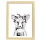 Lámina infantil Oso bebe con panuelo gris y rosa Poster animales infantiles-Artwork-Nacnic-A4-Marco Madera clara-Nacnic Estudio SL