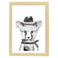 Lámina infantil Oso bebe con sombrero y pañuelo Poster animales infantiles-Artwork-Nacnic-A4-Marco Madera clara-Nacnic Estudio SL