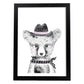 Lámina infantil Oso bebe con sombrero y pañuelo Poster animales infantiles-Artwork-Nacnic-A4-Marco Negro-Nacnic Estudio SL