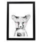 Lámina infantil Oso bebe en blanco y negro Poster animales infantiles-Artwork-Nacnic-A3-Marco Negro-Nacnic Estudio SL