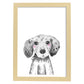 Lámina infantil Perro bebe blanco y negro Poster animales infantiles-Artwork-Nacnic-A3-Marco Madera clara-Nacnic Estudio SL