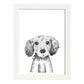 Lámina infantil Perro bebe blanco y negro Poster animales infantiles-Artwork-Nacnic-A4-Marco Blanco-Nacnic Estudio SL