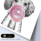 Lámina infantil Perro bebe con chicle rosa poster animales infantiles-Artwork-Nacnic-Nacnic Estudio SL