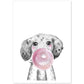 Lámina infantil Perro bebe con chicle rosa poster animales infantiles-Artwork-Nacnic-A4-Sin marco-Nacnic Estudio SL