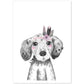 Lámina infantil Perro bebe con flores y plumas poster animales infantiles-Artwork-Nacnic-A4-Sin marco-Nacnic Estudio SL