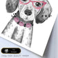 Lámina infantil Perro bebe con gafas y flores poster animales infantiles-Artwork-Nacnic-Nacnic Estudio SL