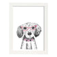 Lámina infantil Perro bebe con gafas y flores poster animales infantiles-Artwork-Nacnic-A3-Marco Blanco-Nacnic Estudio SL