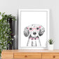 Lámina infantil Perro bebe con gafas y flores poster animales infantiles-Artwork-Nacnic-Nacnic Estudio SL