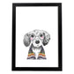 Lámina infantil Perro bebe con gafas y pañuelo Poster animales infantiles-Artwork-Nacnic-A4-Marco Negro-Nacnic Estudio SL